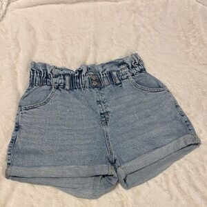 Wild Fable Light Blue Ruffle Waist Jean Shorts